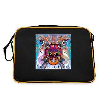 Die Stadt des Schädels - Retro Tasche - Schwarz/Gold - Hinten