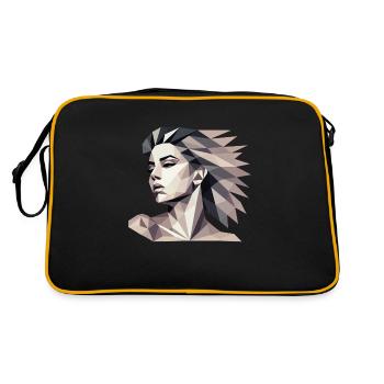 Design « Réflexion triangulaire » - Sac Retro - noir/or - Dos