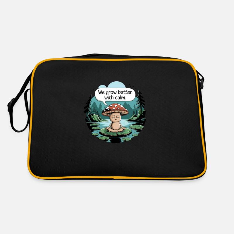 Mit Ruhe wachsen wir besser - Retro Tasche - Schwarz/Gold