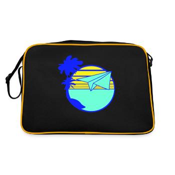 Papierflieger Flieger Flugzeug Fliegen Reisen Cool - Retro Tasche - Schwarz/Gold - Hinten