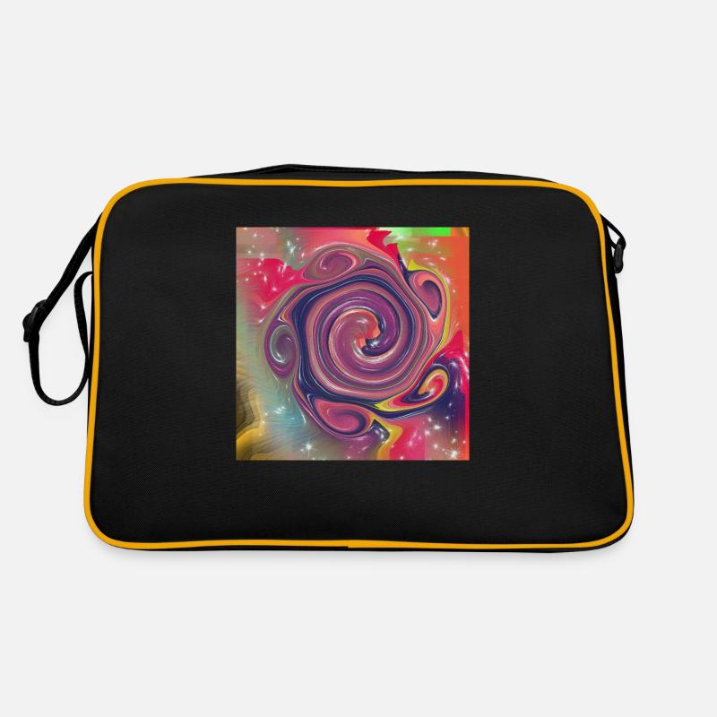 Abstract patterns with different colors - Retro Bag - black/gold