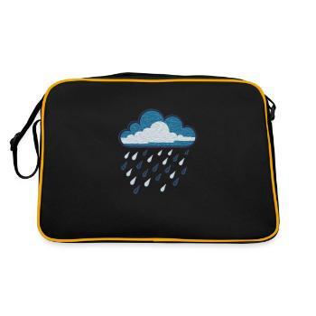 Embroidered rain cloud - Retro Bag - black/gold - Back