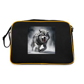 loup animal vecteur nature illustration design sauvage - Sac Retro - noir/or - Dos