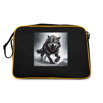 loup animal vecteur nature illustration design sauvage - Sac Retro - noir/or - Dos