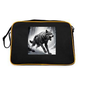 loup animal vecteur nature illustration design sauvage - Sac Retro - noir/or - Dos