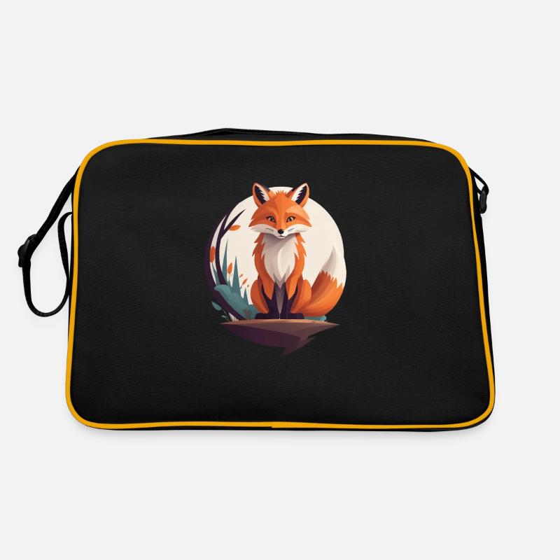 Fuchs - Retro Tasche - Schwarz/Gold