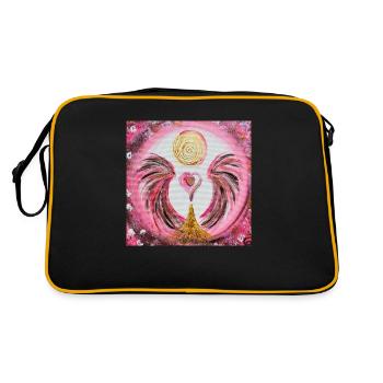 Herzengel Herzhandlung - Retro Tasche - Schwarz/Gold - Hinten