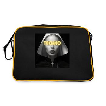 Sweet Techno Nun - Rave Design - Retro Bag - black/gold - Back