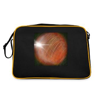 Kosmischer Apfel - Retro Tasche - Schwarz/Gold - Hinten