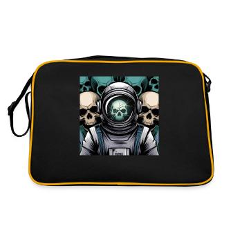 Psychedelischer Raum - Retro Tasche - Schwarz/Gold - Hinten