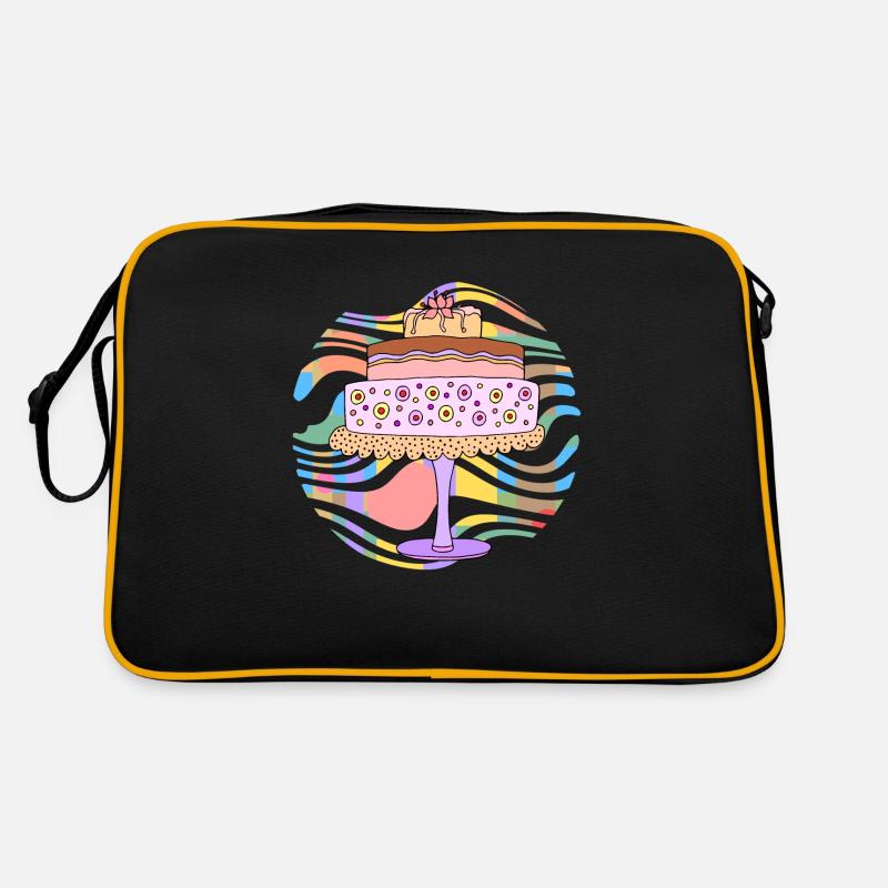 Kuchen - Retro Tasche - Schwarz/Gold