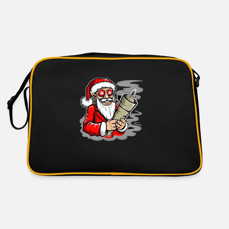 Kiffender Weihnachtsmann Hanf Retro Tasche