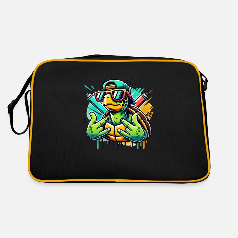 Tortue cool avec des lunettes de soleil Sac Retro