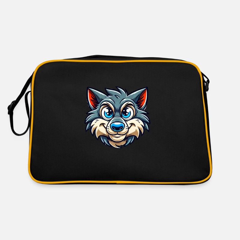 Wolf Comic - Retro Tasche - Schwarz/Gold