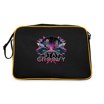 Stay groovy - Retro Tasche - Schwarz/Gold - Hinten