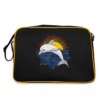 Delfin - Retro Tasche - Schwarz/Gold - Hinten