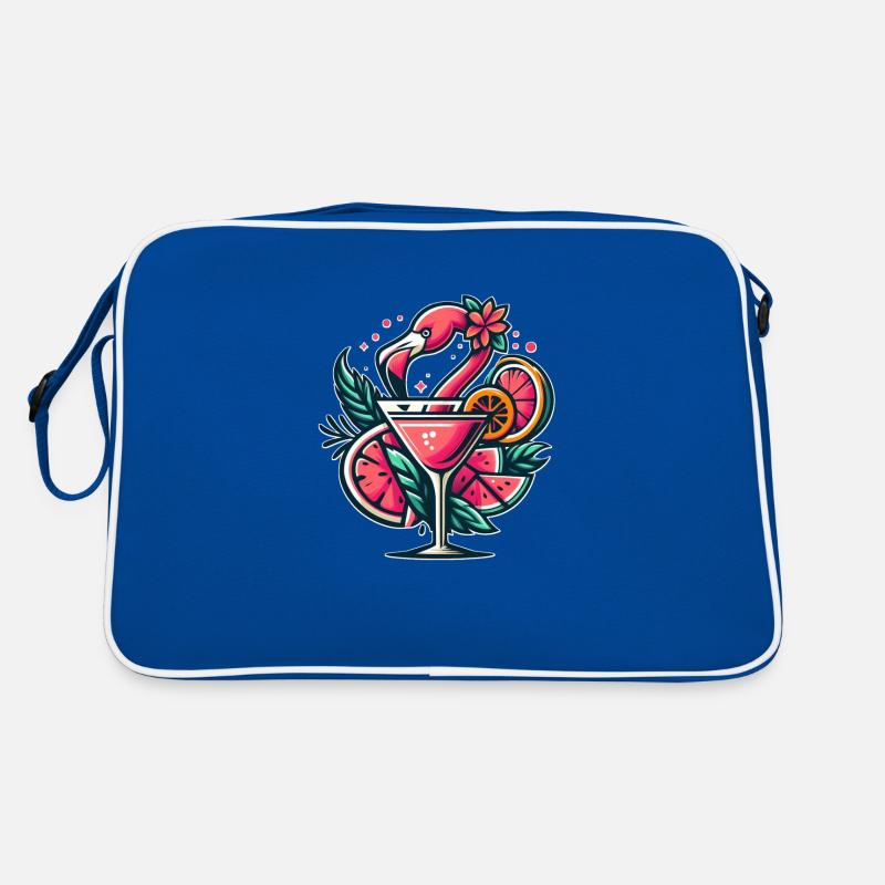Flamingo Cocktail Logo Sac Retro