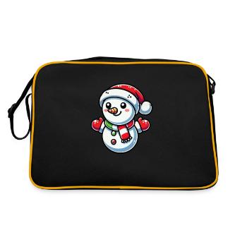 Schneemann - Retro Tasche - Schwarz/Gold - Hinten