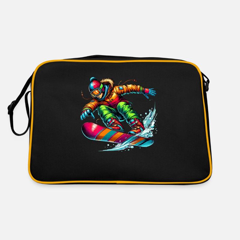snowboarder - Retro Tasche - Schwarz/Gold