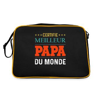 Certified Best Dad in the World - Retro Bag - black/gold - Back
