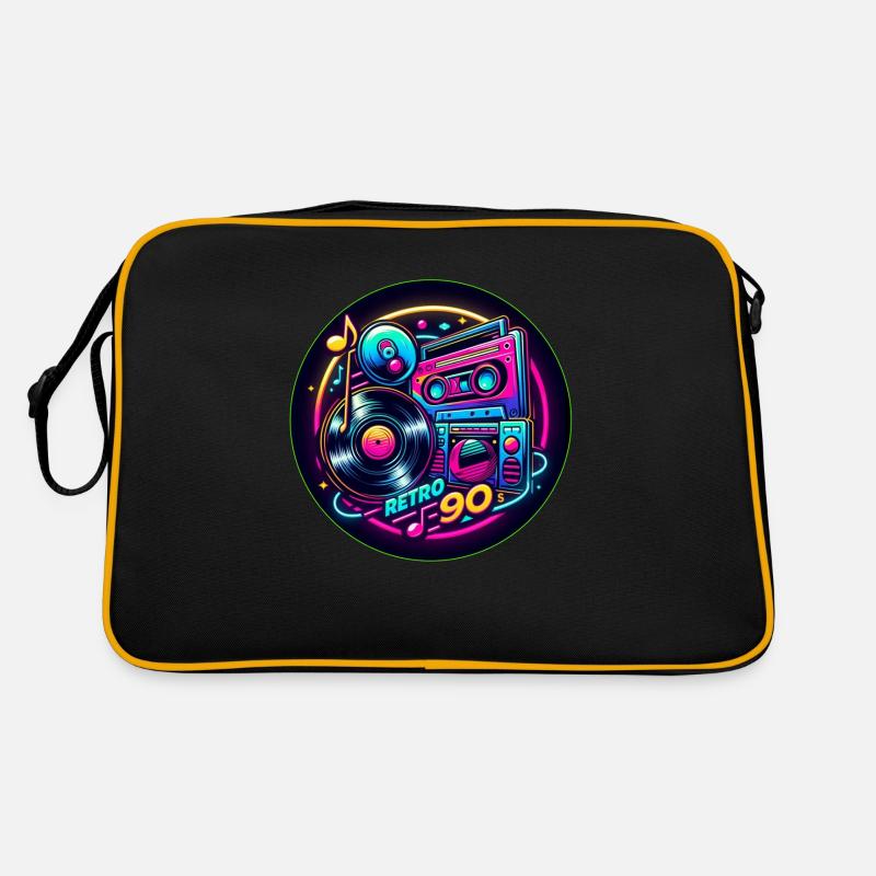 Retro 90s Logo - Retro Tasche - Schwarz/Gold
