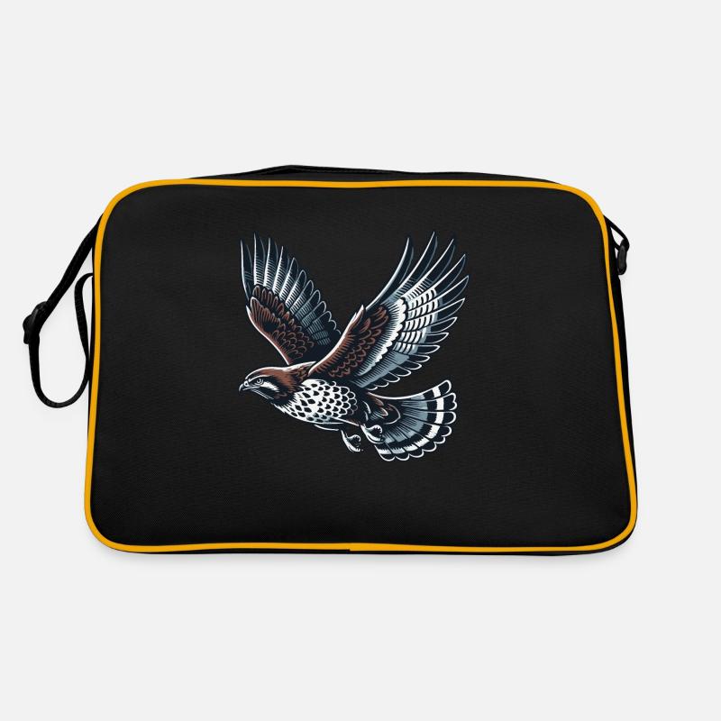 Bussard - Retro Tasche - Schwarz/Gold