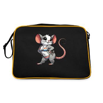 Bademaus - Retro Tasche - Schwarz/Gold - Hinten