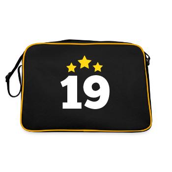 19 Year Old Star - 19th Anniversary Gift - Retro Bag - black/gold - Back