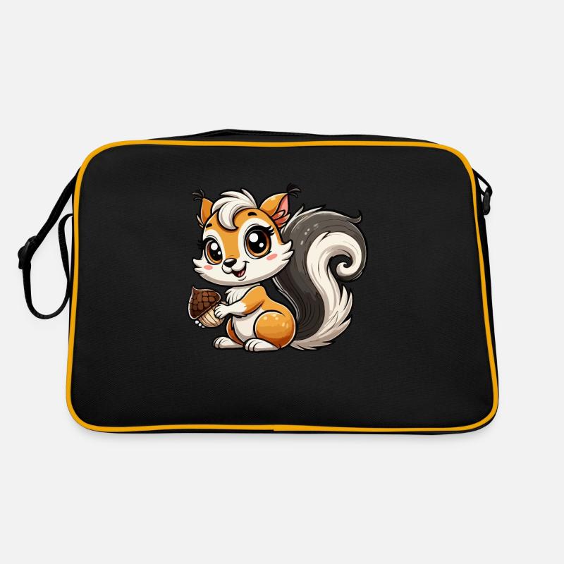 Mädchen Eichhörnchen Retro Tasche