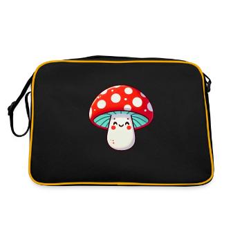 dessin animé comique de champignons - Sac Retro - noir/or - Dos
