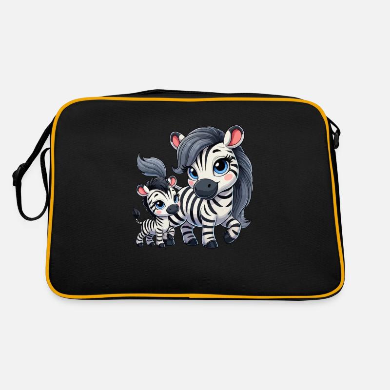 Zebra-Mutter mit Kind Retro Tasche