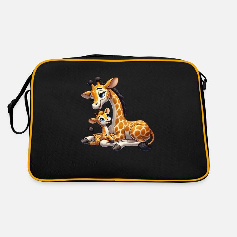 Mère girafe avec enfant Sac Retro