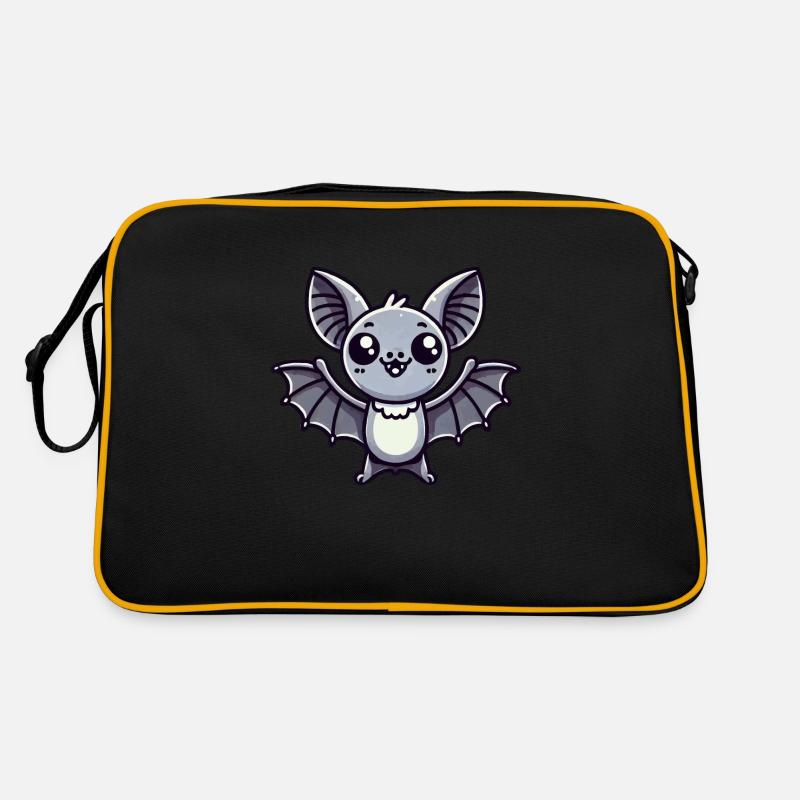 fledermaus - Retro Tasche - Schwarz/Gold