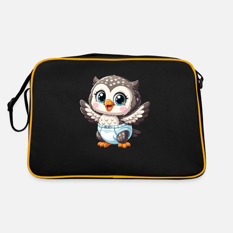 Eule Baby mit Windel Retro Tasche