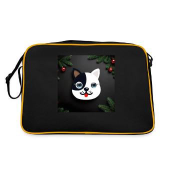 A cheerful, festive New Year's cat. - Retro Bag - black/gold - Back