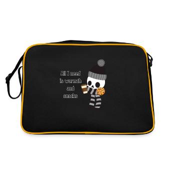 All I need is warmth and snacks - Retro Bag - black/gold - Back