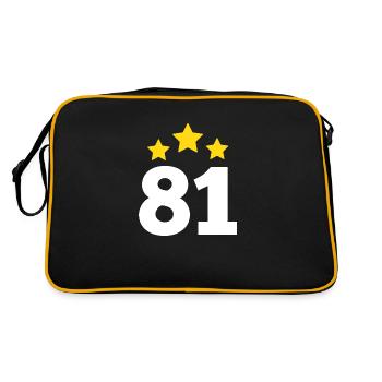 81 ans étoile - cadeau 81e anniversaire - Sac Retro - noir/or - Dos