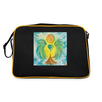 Herzengel Lichtöffner der Möglichkeiten - Retro Tasche - Schwarz/Gold - Hinten