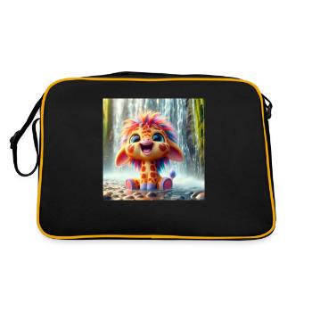 Giraffe Waterfall - Retro Bag - black/gold - Back