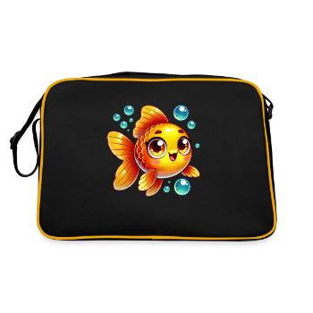 poisson rouge - Sac Retro - noir/or - Dos
