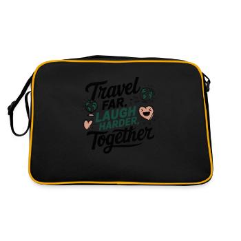 Travel Together adevnture citation de voyage texte Art - Sac Retro - noir/or - Dos