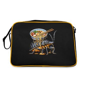 Pill Bug Owner Entomology Lover Isopod Rollie Poll - Retro Tasche - Schwarz/Gold - Hinten
