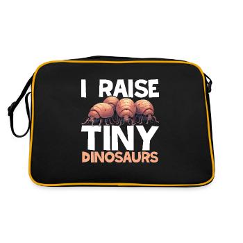 Isopod Lover Entomologist Dinosaur Rollie Pill bug - Retro Bag - black/gold - Back