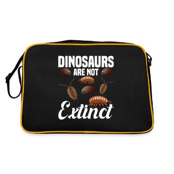 Rollie Pollie Dinosaur Lover Entomologist Pill Bug - Retro Tasche - Schwarz/Gold - Hinten