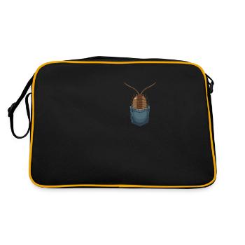 Pill Bug Illustration for Rollie Pollie Mom Isopod - Retro Bag - black/gold - Back