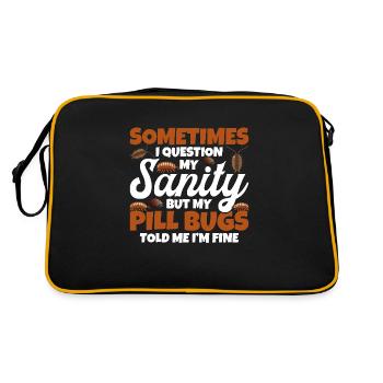 Pill Bug Owner Isopod Entomologist Isopod Rollie - Retro Bag - black/gold - Back
