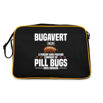 Rollie Pollie Entomology Isopod Roly Poly pill bug - Retro Bag - black/gold - Back