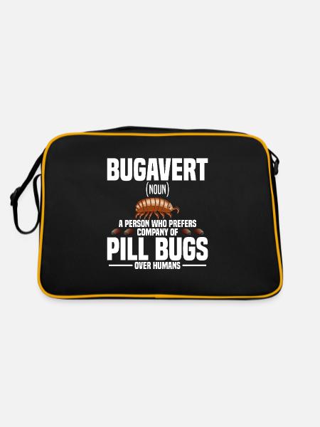 Rollie Pollie Entomologie Isopode Roly Poly pilule bug - Sac Retro - noir/or - Dos