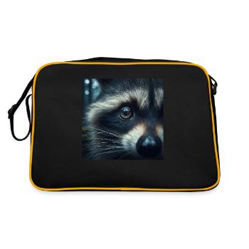 Close-up of a raccoon's eye - Retro Bag - black/gold - Back