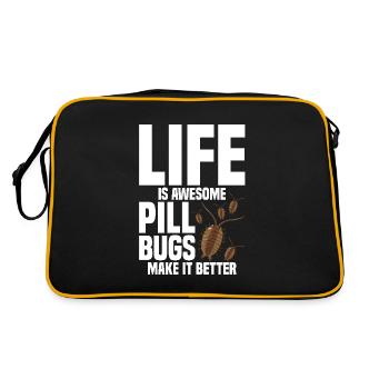 Rollie Pollie Lover Entomologist Insect Pill bug - Retro Bag - black/gold - Back